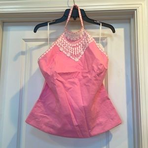 Lilly Pulitzer halter top with lace detail